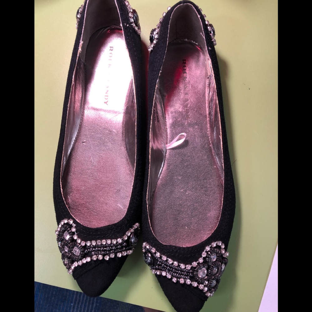 Rock & Candy black suede shoes w/rhinestones